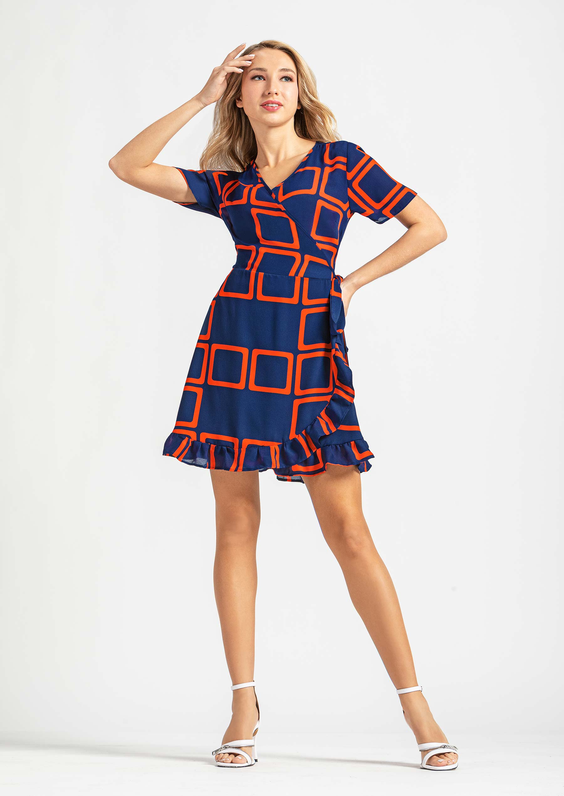 Andrea damask print dress