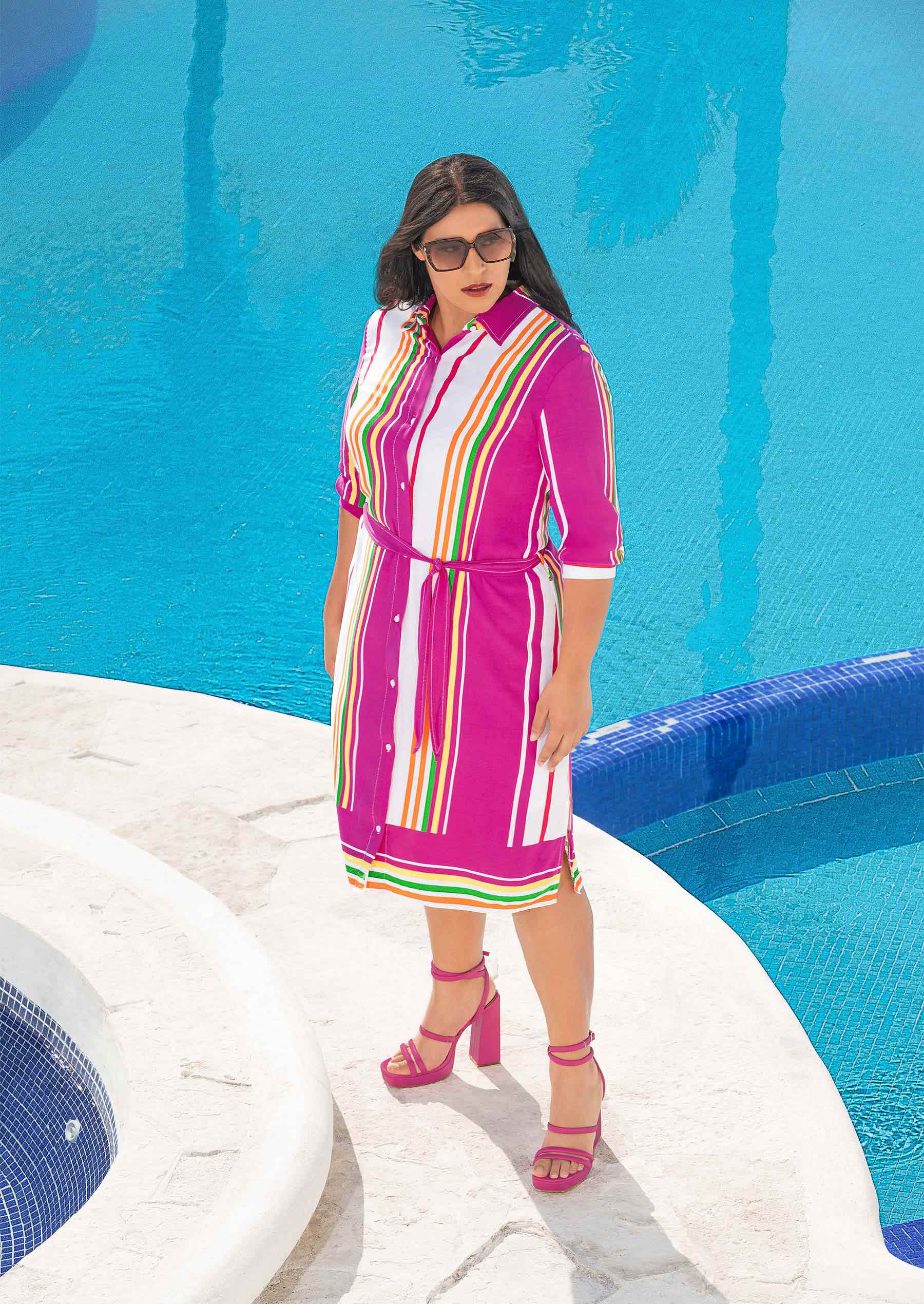 Andrea damask print dress main image 1