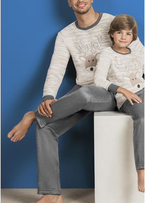 MEN'S EMBROIDERED REINDEER PAJAMAS 71057