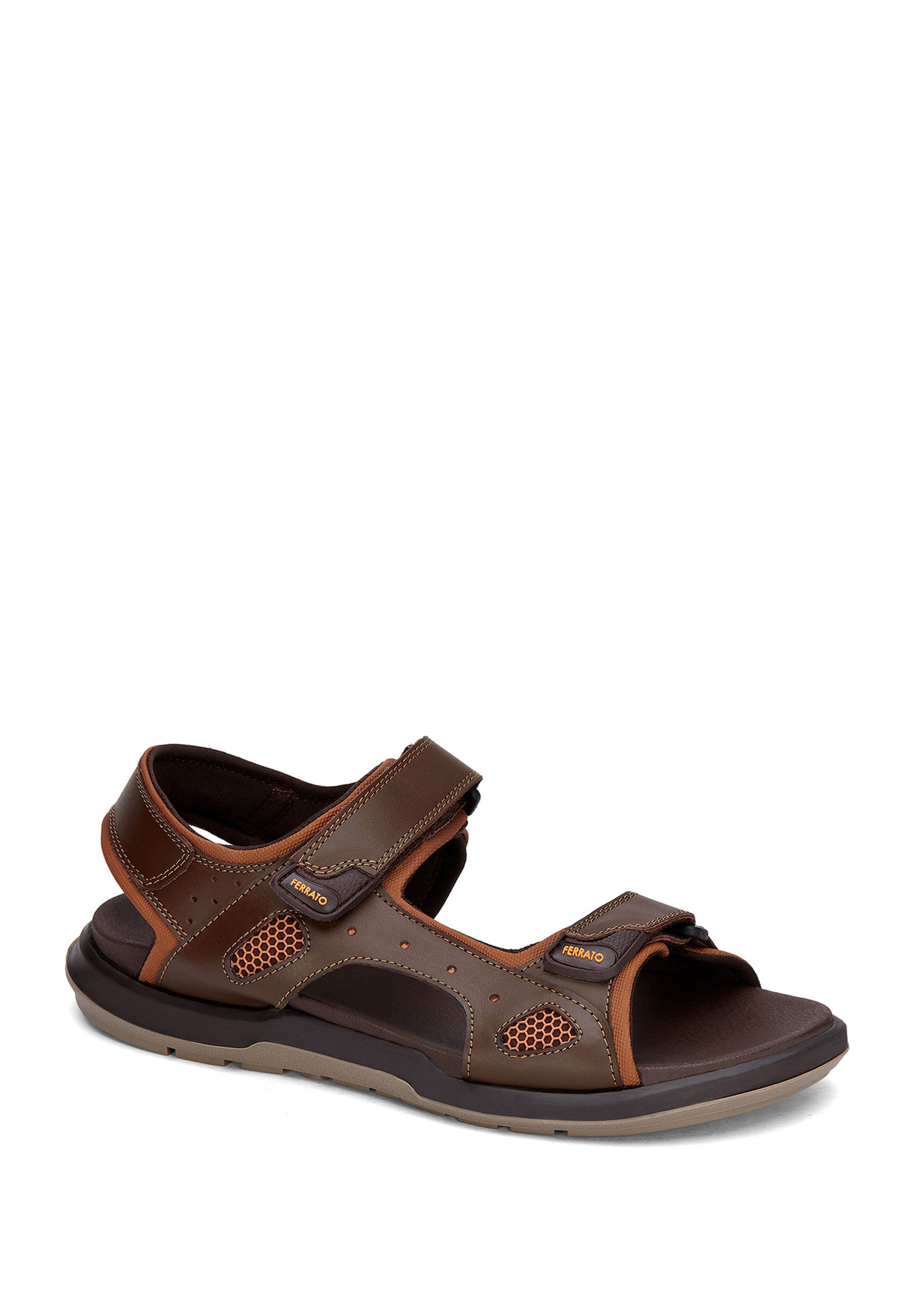 NEW FERRATO men\'s leather sandals in dark brown Handmade in Italy Mens Franciscan Sandals in Dark Brown  main image 2