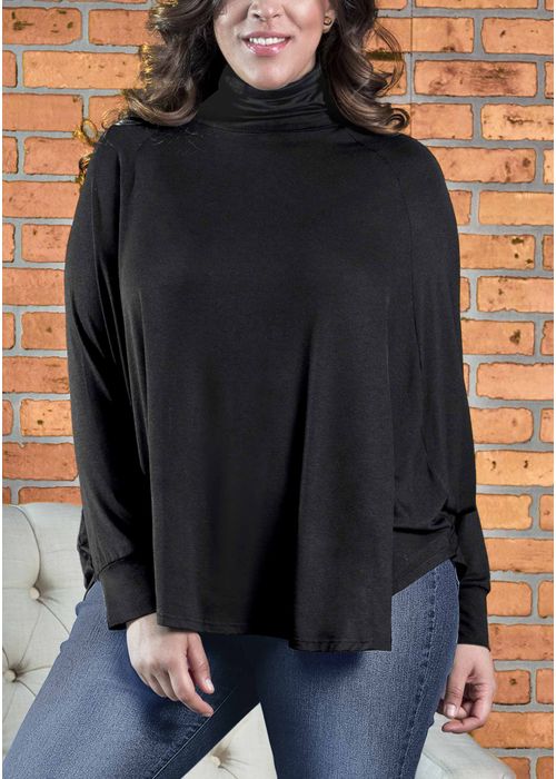 CURVILINEAR TURTLE NECK BLOUSE FOR WOMEN 79235