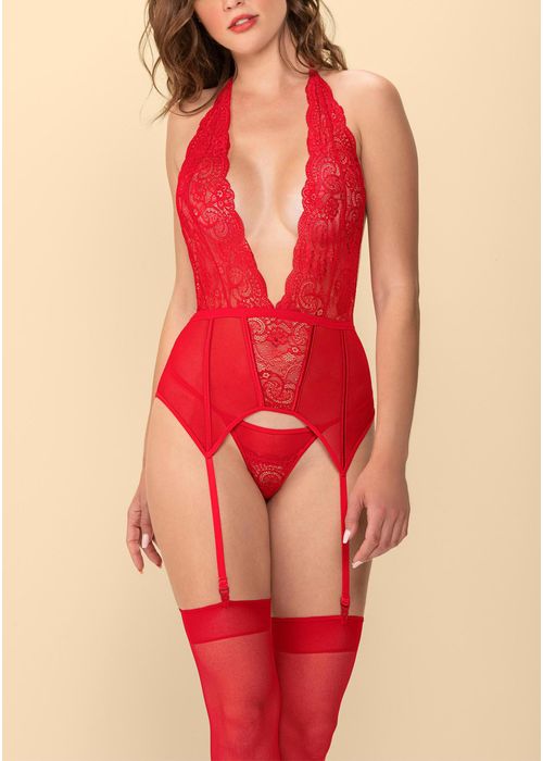 BABYDOLL CON LIGUERO Y MEDIAS PARA MUJER 71050