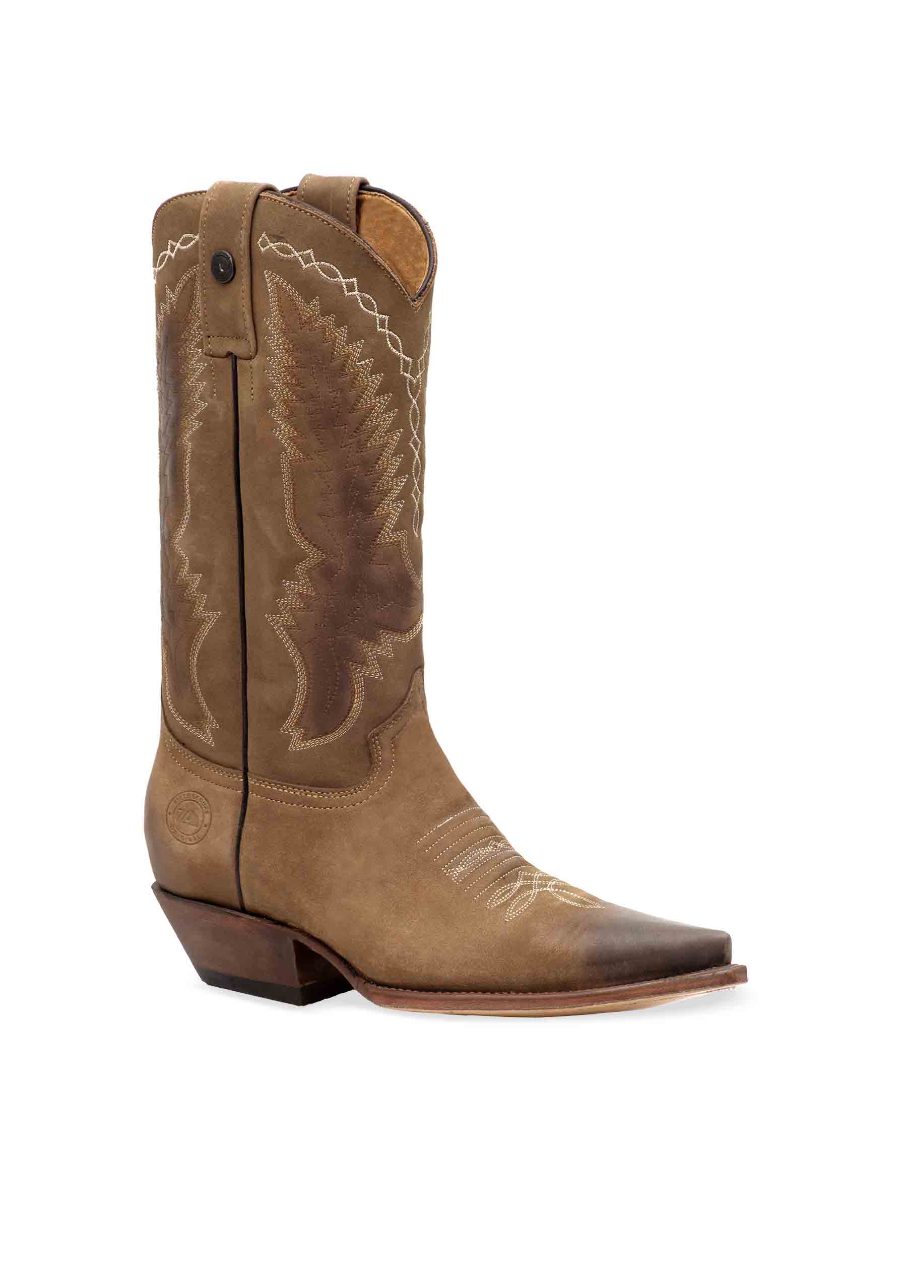 7 Leguas | Men's Leather Zipper Roper Boot with Rubber Sole 1677-EZ | Brown Crazy main image 1